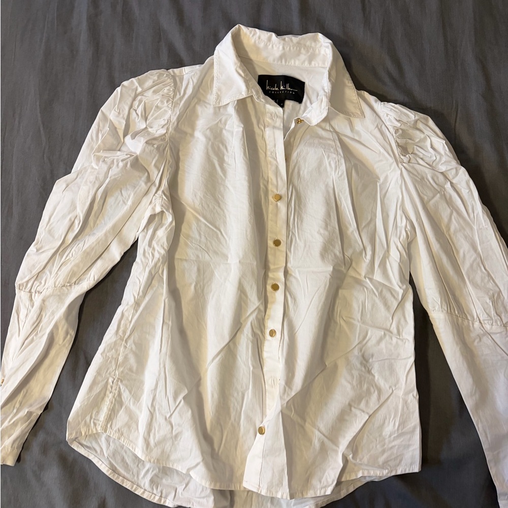 nicole miller White Button-Up Shirt